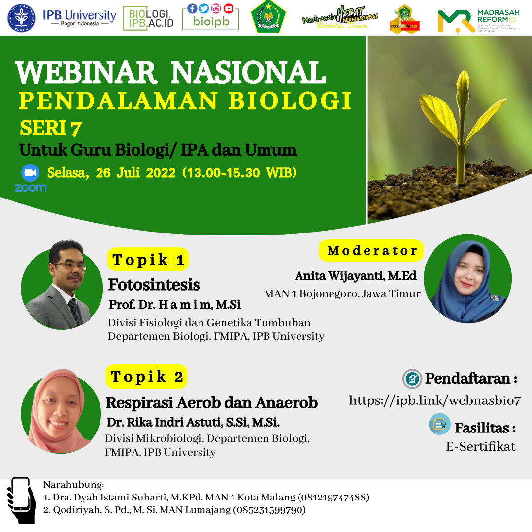 The 7th National Webinar for Enriching Biological Concepts 2022